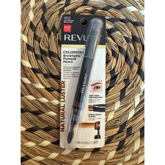 Revlon ColorStay Browlights‎ Pomade Pencil Soft Brown 402 Two-Toned Dimension - Picture 1 of 3
